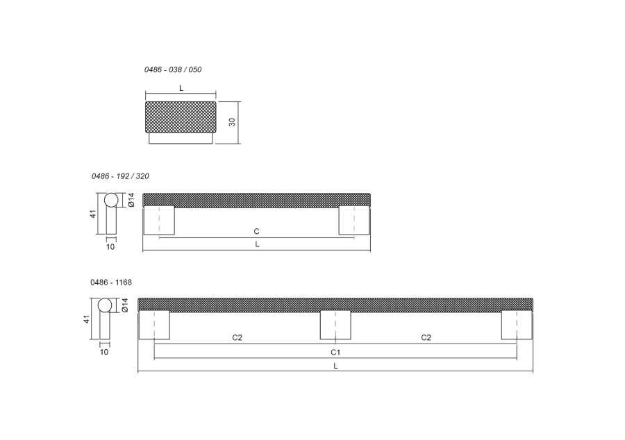 Ilga Rankenėlė GRAF BIG L1200 mm | šlifuotas žalvaris L291